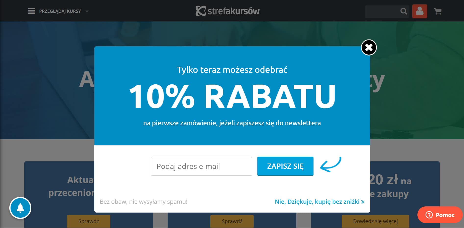 Strefa Kursów - kupon 10% za newsletter